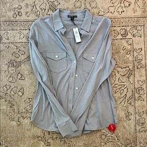 James Perse Light Gray Button-Up Shirt